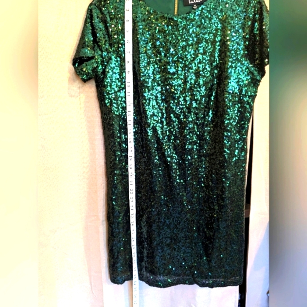 Lulu's green sequence mini dress - Picture 5 of 12